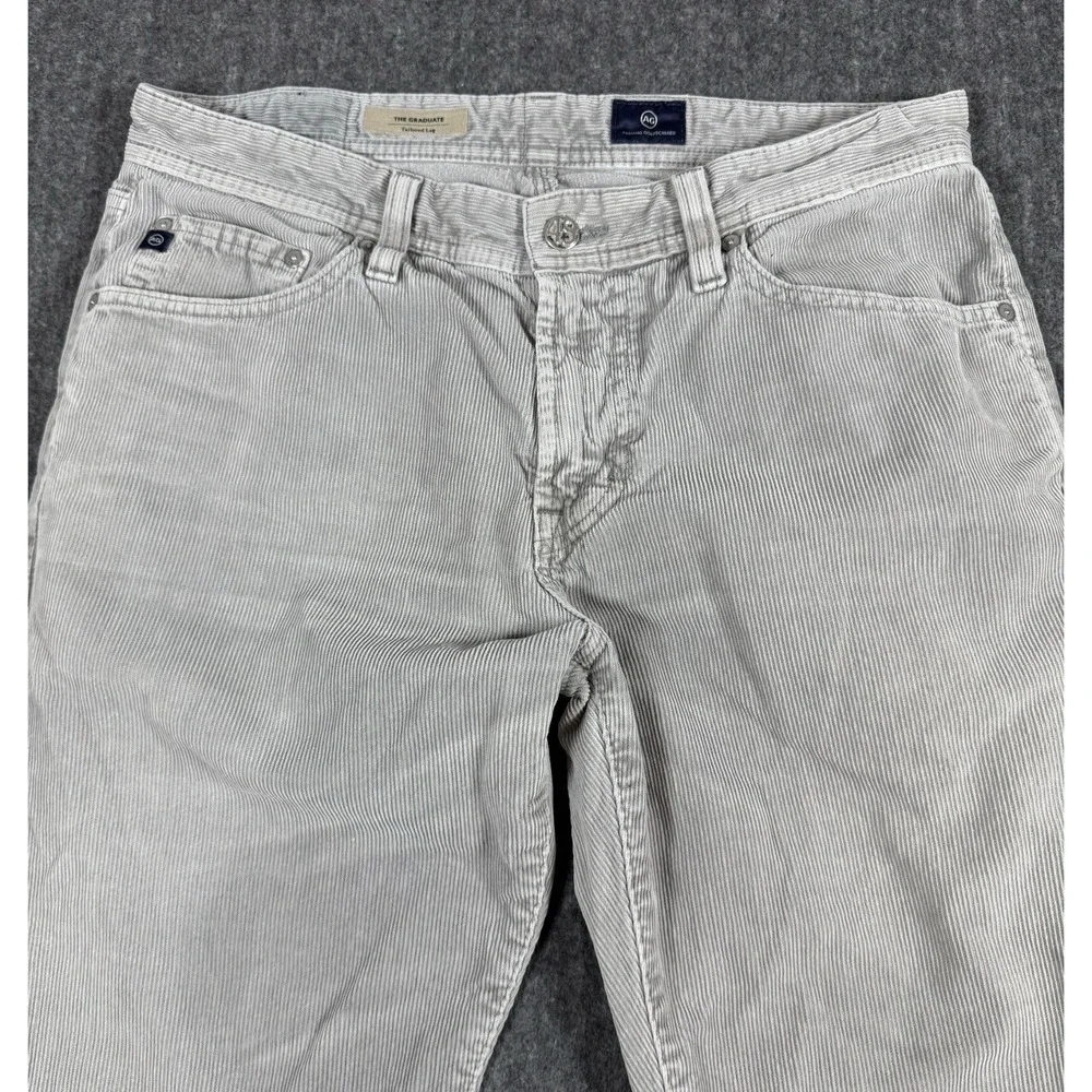 Adriano Goldschmied The Graduate Tailored Leg Men's Corduroy Pants Gray Size 32